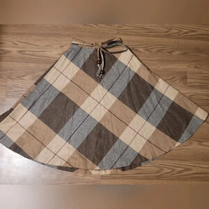 Vintage Brown Plaid A-Line Skirt by Stonybrook